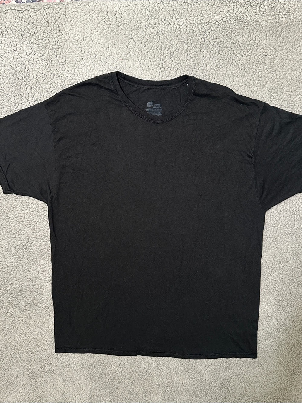 Title: Hanes ComfortSoft Men’s Black Crew Neck Short Sleeve T-Shirt Size XL